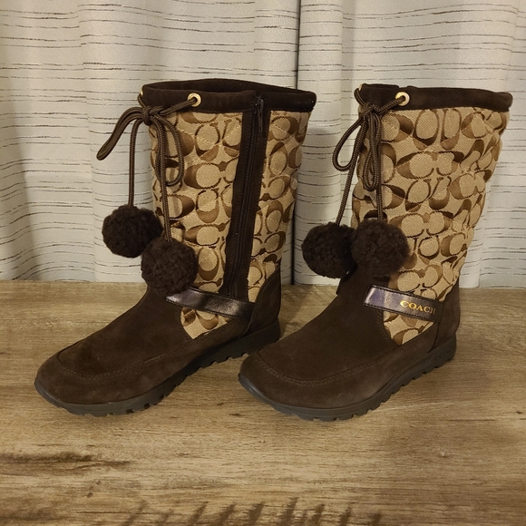 Coach Shoes - 🌟 COACH Brown Signature Boots Size 8
